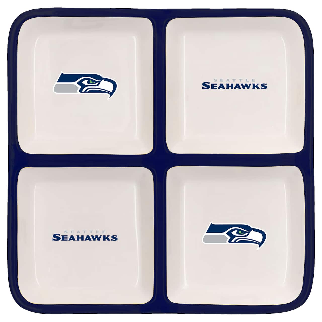 The Memory Company NFL 4 Section Square Ceramic Tray